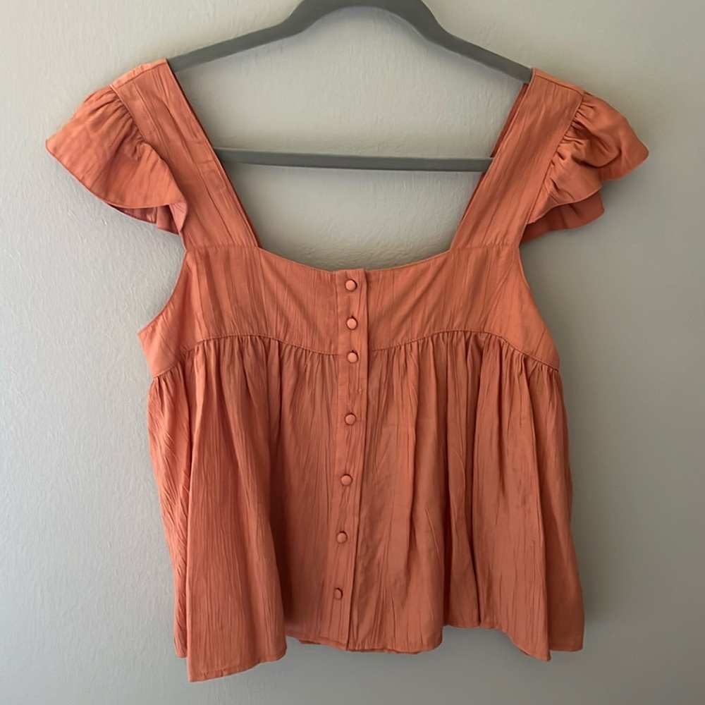 Orange She + Sky Sleeveless Blouse